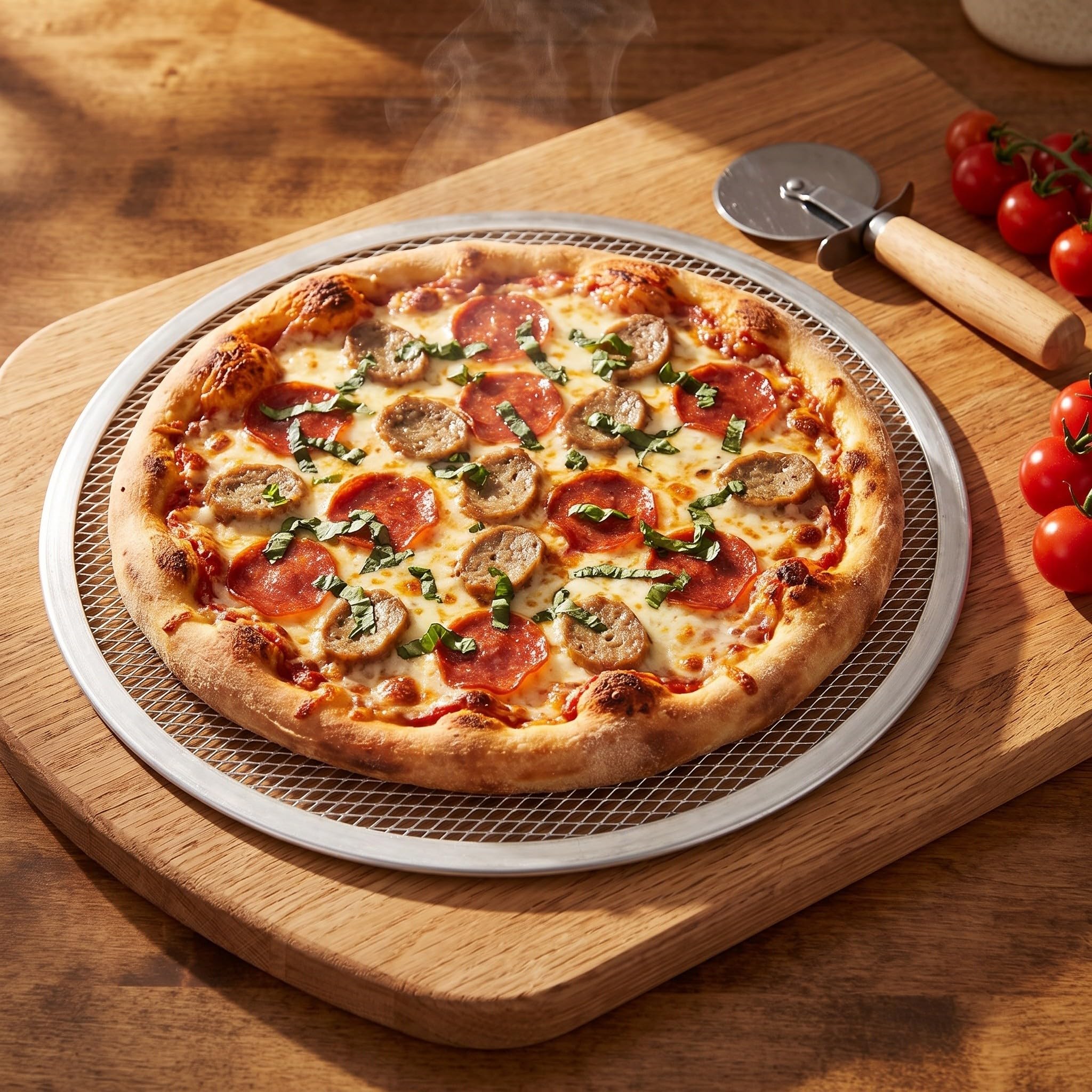 INOOMP 3 pezzi Griglia per pizza in alluminio da 13 pollici Teglia a rete
