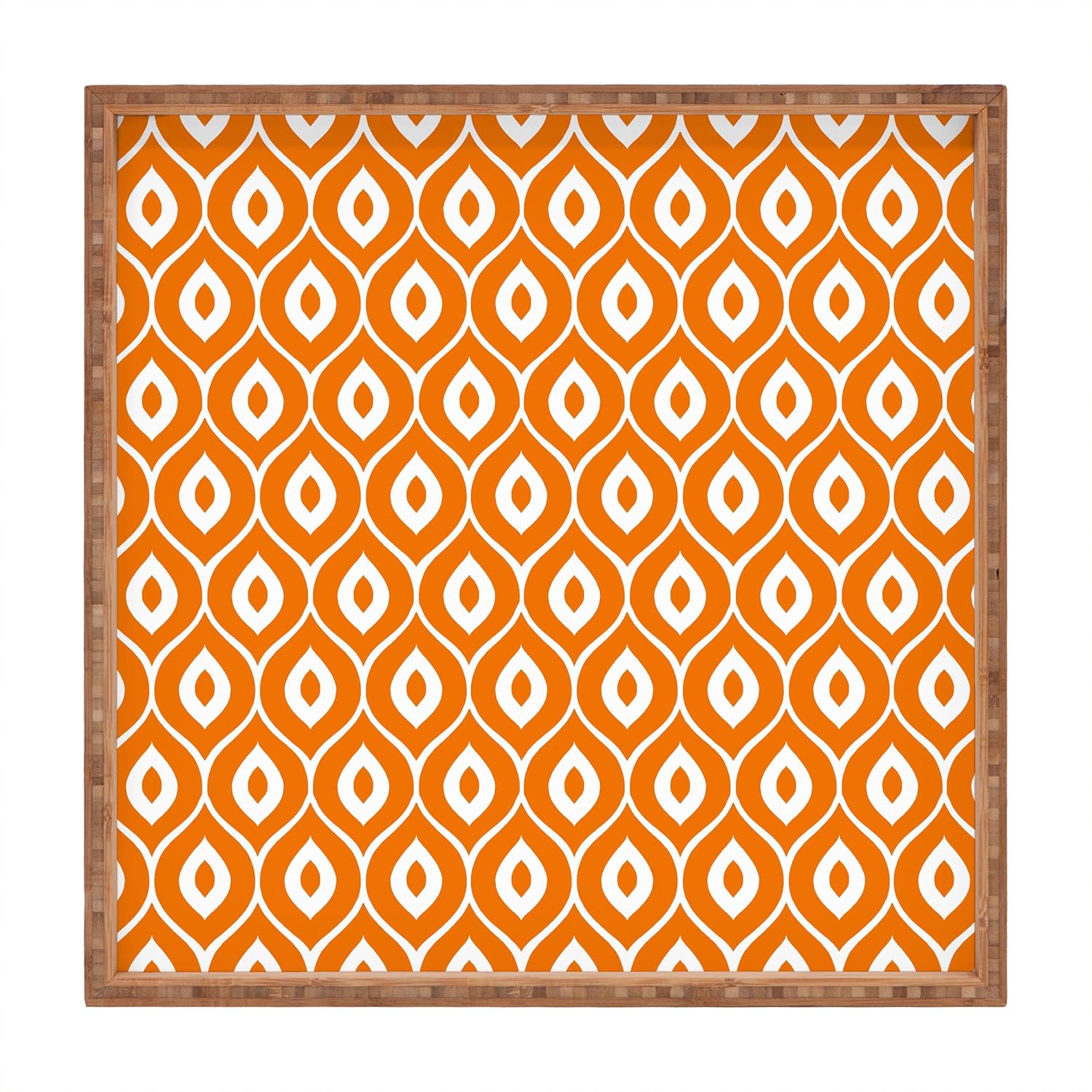 Deny Designs Aimee St Hill Leela Orange Indoor/Outdoor Square Tray, 16 x 16