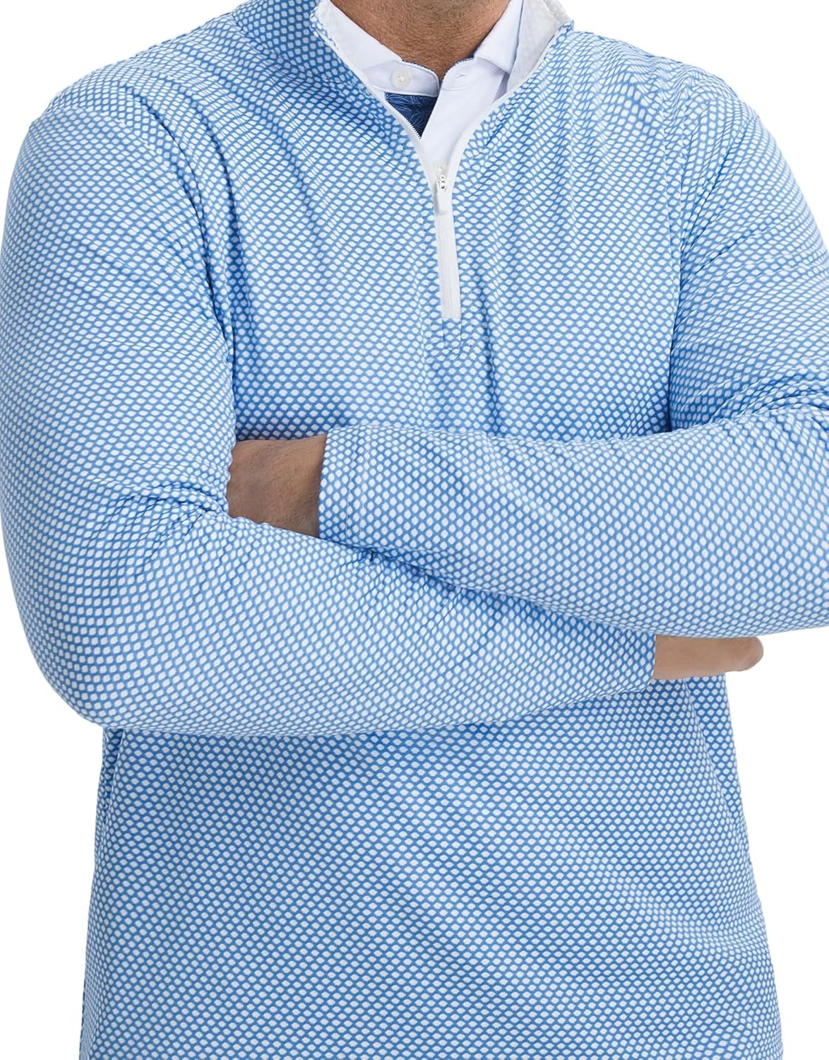 M MAELREG Quarter Zip Pullover Men Jacquard Dry Fit Moisture Wicking Long Sleeve Golf Casual Stretch Sweatshirts For Men - Image 5