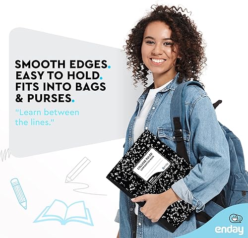 Miniatura 2 de Emraw cuaderno de composición con cubierta de estilo mármol de color blanco y negro, con 100 páginas de papel blanco con renglones angostos, 4