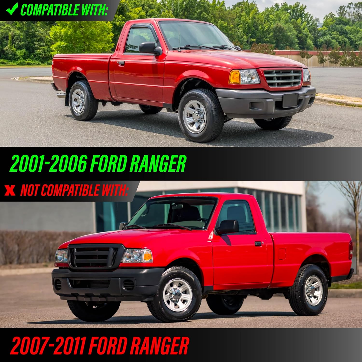 USR 01-06 Ranger Pickup Corner Light – CLEAR Corner Lamps (Left + Right) Pair - Compatible with 2001-2006 Ford Ranger Pick Up Truck All Models (CLEAR CORNER LAMPS – True Plug & Play)