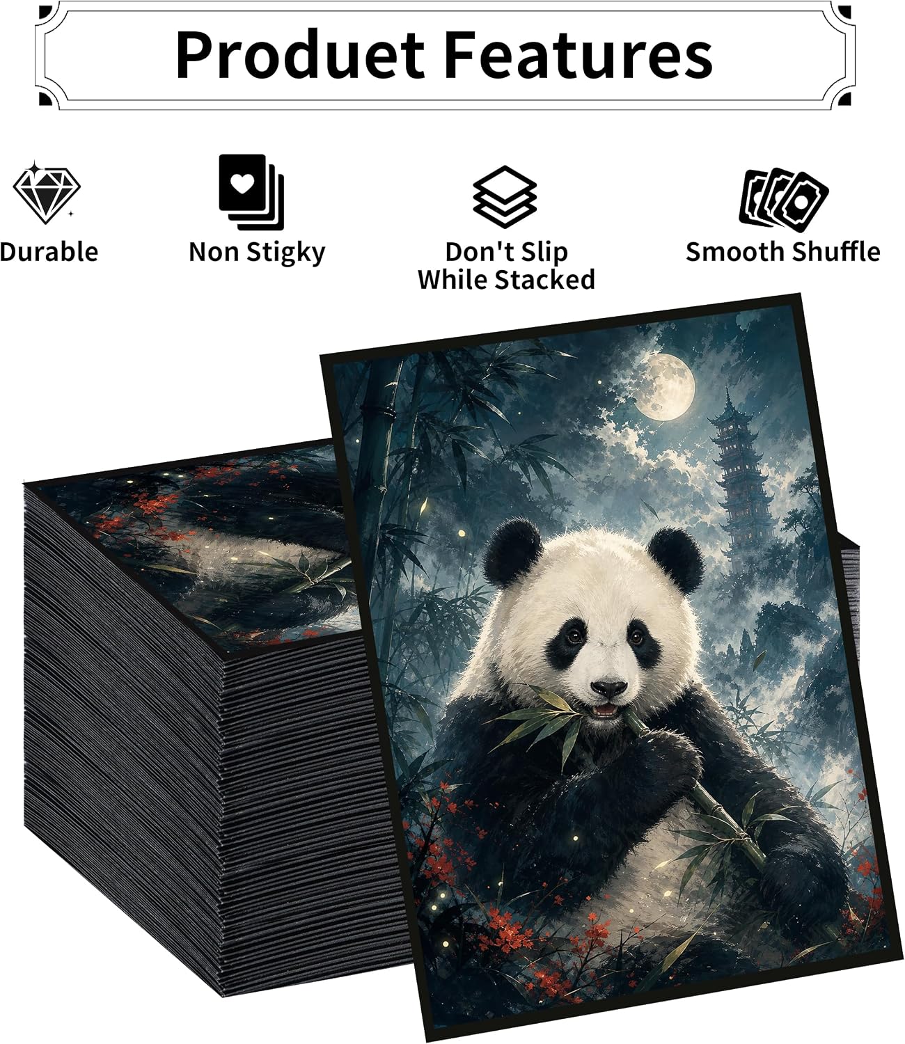 MTG Card Sleeves 100 Count, Panda Matte Art Deck Protectors image 3