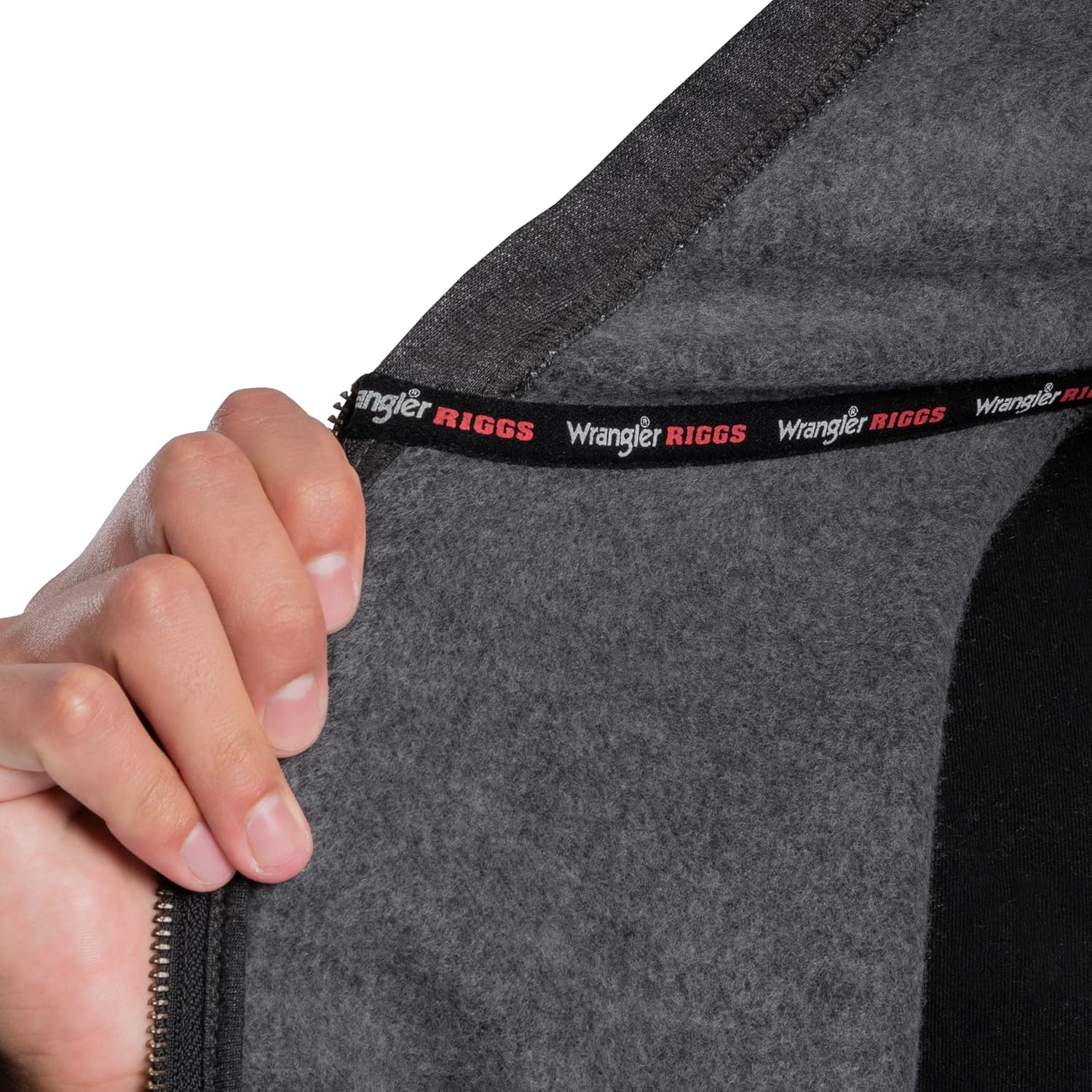 Wrangler mens Full Zip Hooded Sweatshirt With Front Pouch Pocket - Image 5