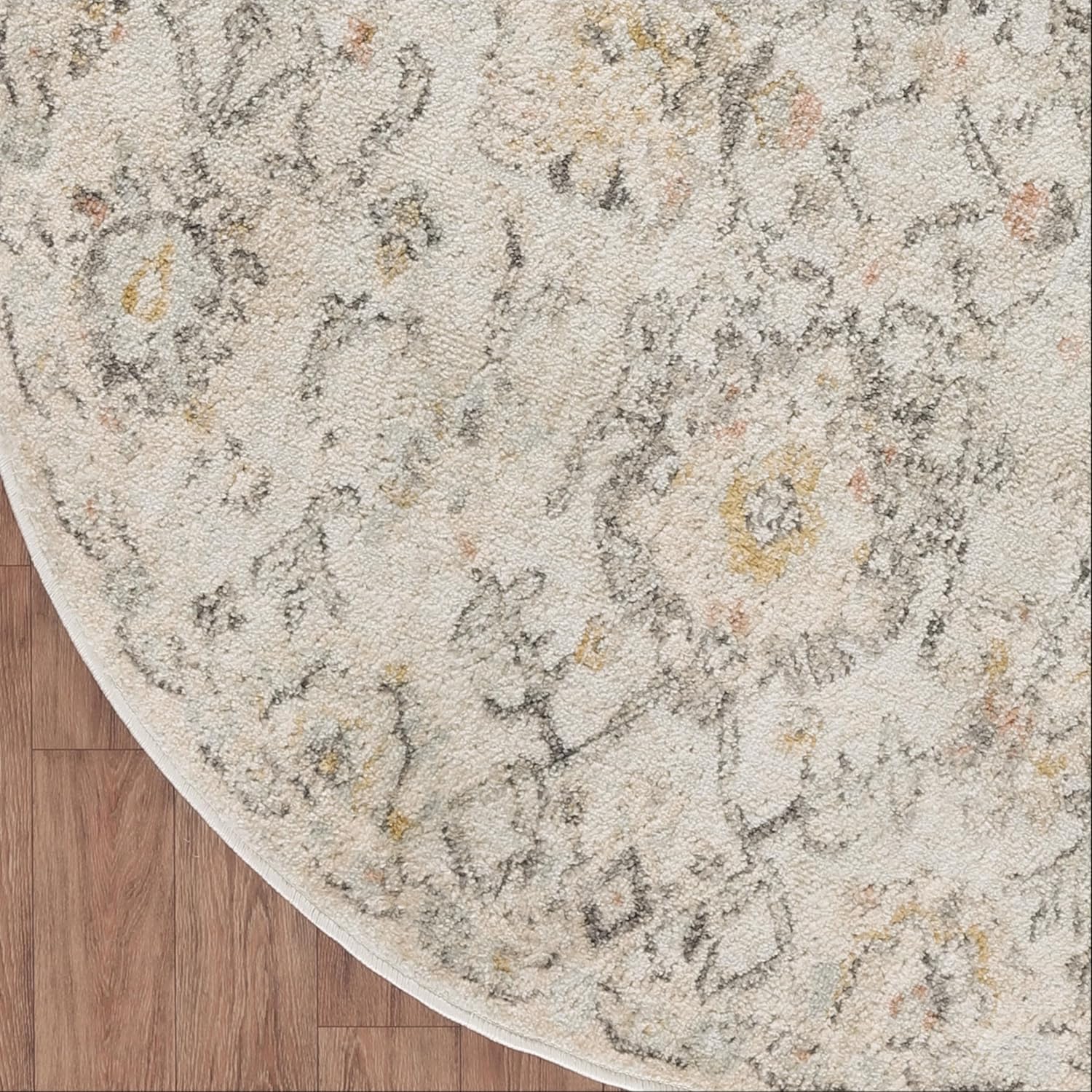 Nourison Home Oushak Home Grey 4' x Round Area Rug - Easy Cleaning, Non Shedding, Bed Room, Living Room, Dining Room, Kitchen (4' x Round)