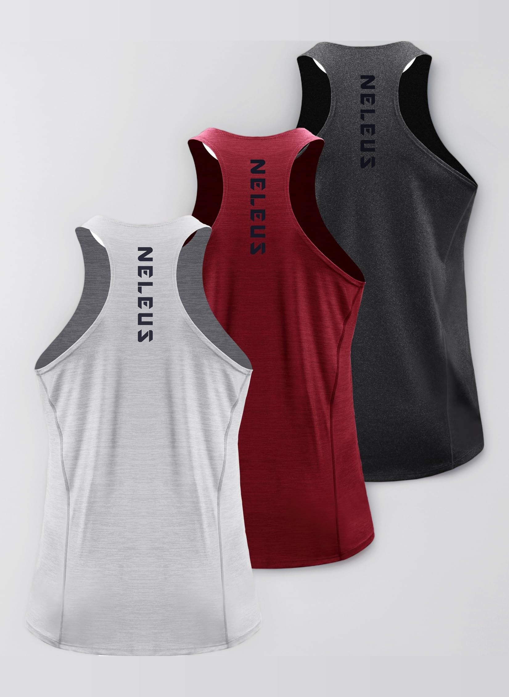 NELEUS Men's Tank Top Running Shirt (Pack of 3)