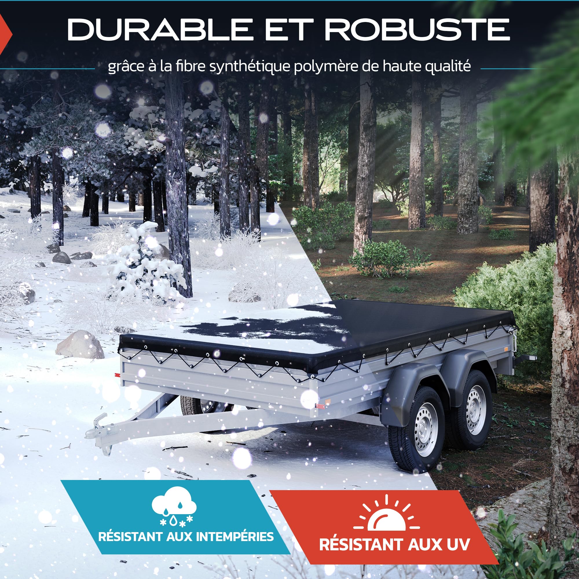 TRIBURG Filet de remorque à Mailles Fines 2,5x3,5 - Filet de Couverture de remorque pour la sécurisation du Chargement - Filet de remorque à Mailles étroites