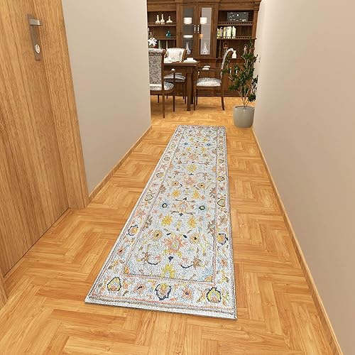 Miniatura 4 de Handicrafts Home Alfombra de lana de 2 x 8 pies hecha a mano  Alfombra bohemia de lana copetuda a mano de primera calidad  Alfombra decorativa