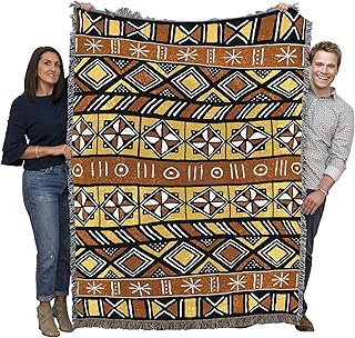Pure Country Weavers Bogolan Mud Cloth Blanket - African Cultural Gift T...