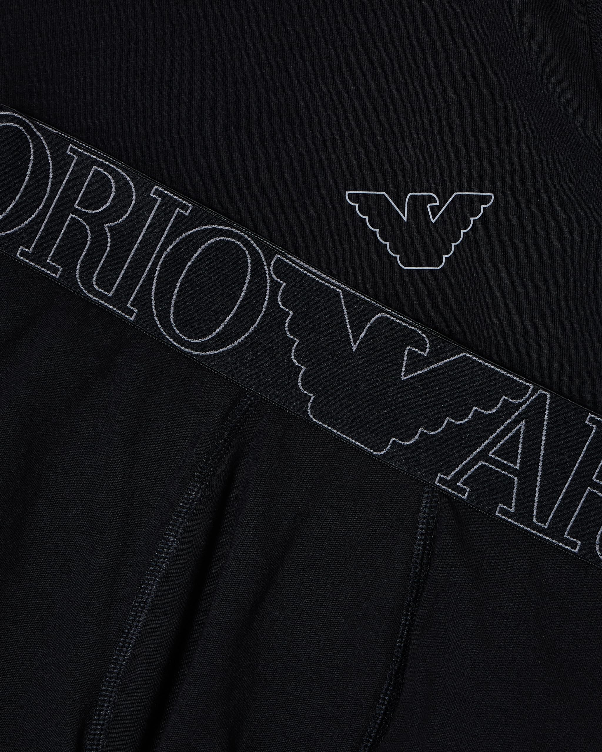 Emporio Armani Megalogo T-Shirt + Trunk Bermuda Uomo (Pacco da 1)
