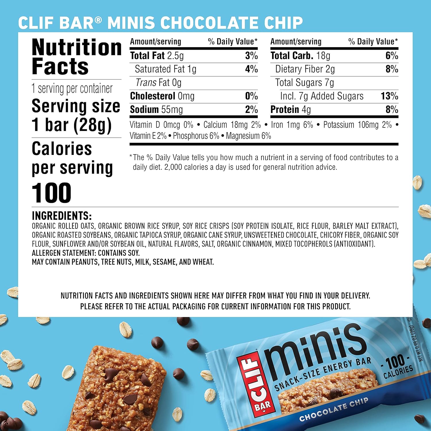 CLIF BARS - Mini Energy Bars - Chocolate Chip - 20 Count + CLIF BARS - Mini Energy Bars - White Chocolate Macadamia Nut - 20 Count