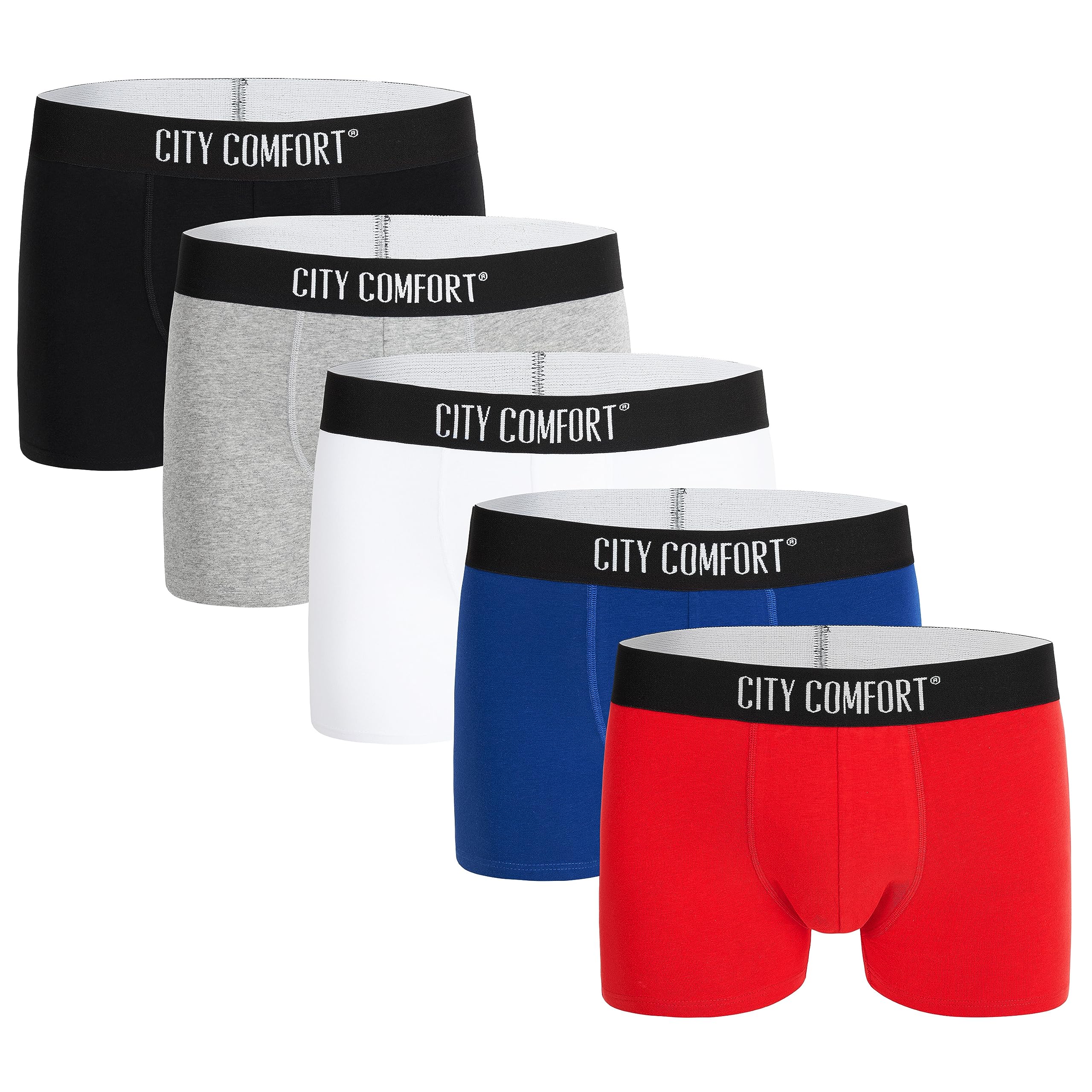 CityComfort Boxer Uomo - Mutande Uomo Pacco da 5/8 Boxer Uomo Cotone Elasticizzato Underwear Taglie Forti S-4XL Intimo Uomo Ragazzo Set Boxer Comodo e Traspirante Colori Assortiti