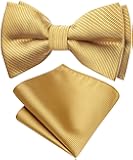 YOHOWA Boy Kids Bow Ties Pre-tied Silk Bow Tie Soild Paisley Handkerchief Set Adjustable Elegant Wedding Party