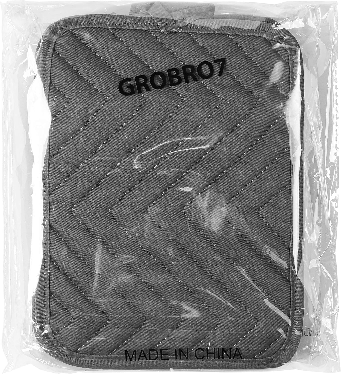 GROBRO7 5Pack Pocket Pot Holders Cotton Heat Resistant Potholder Multipurpose Hot Pads Machine Washable Oven Mitts Terry Cloth Potholders Bulk for Daily Kitchen Baking and Cooking 8.9 x 6.9 Inch Grey