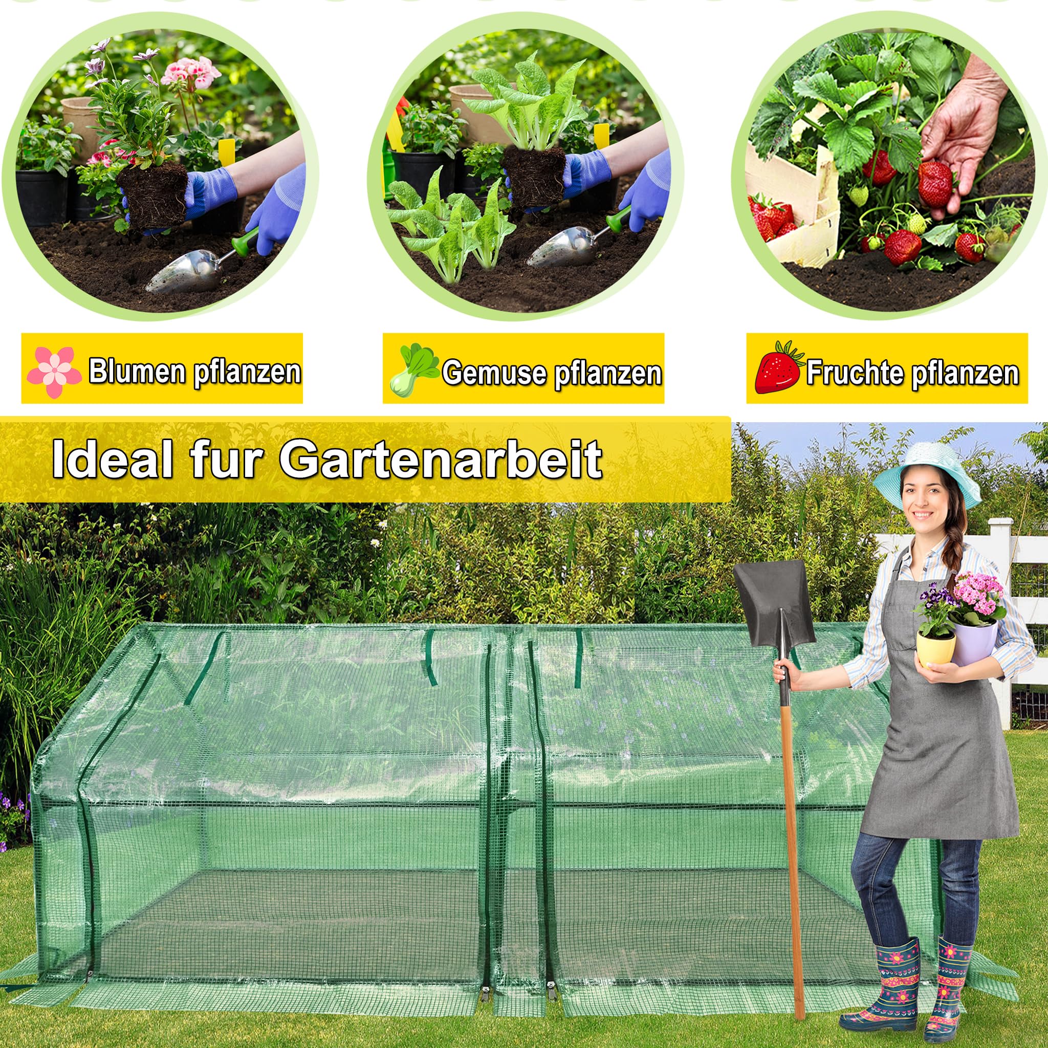 Kweekkas tuinkas foliekas broeikas 180x90x90 cm groen
