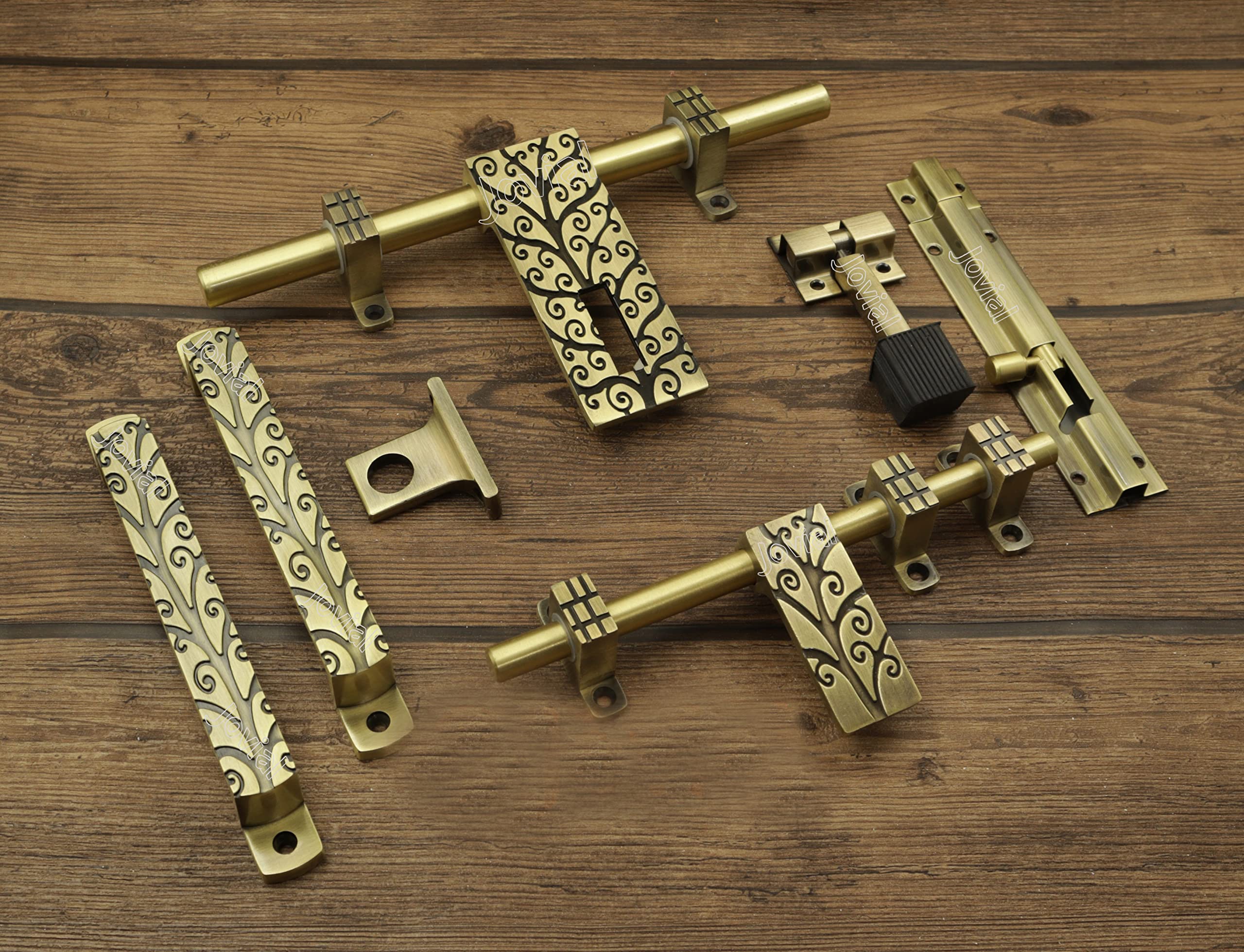Jovial 1020 - Single Door - Door Fittings Kit, Door Accessories Kit, Door Kit Set (10"-1 Aldrop, 8"-1 Latch, 2 Handles, 1 Tower Bolt and 1 Door Stopper, Finish : Antique Brass) (B084DV68S3) Amazon Price History, Amazon Price Tracker