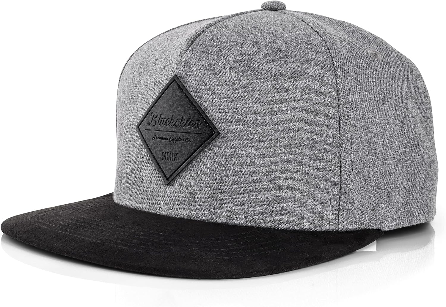 Blackskies Port Snapback Cap | Unisex Baseball Hat Cap Faux Suede Visor Suede