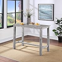 Vista 6 de Boraam Sonoma Pub Table - Cepillo de alambre gris tormenta