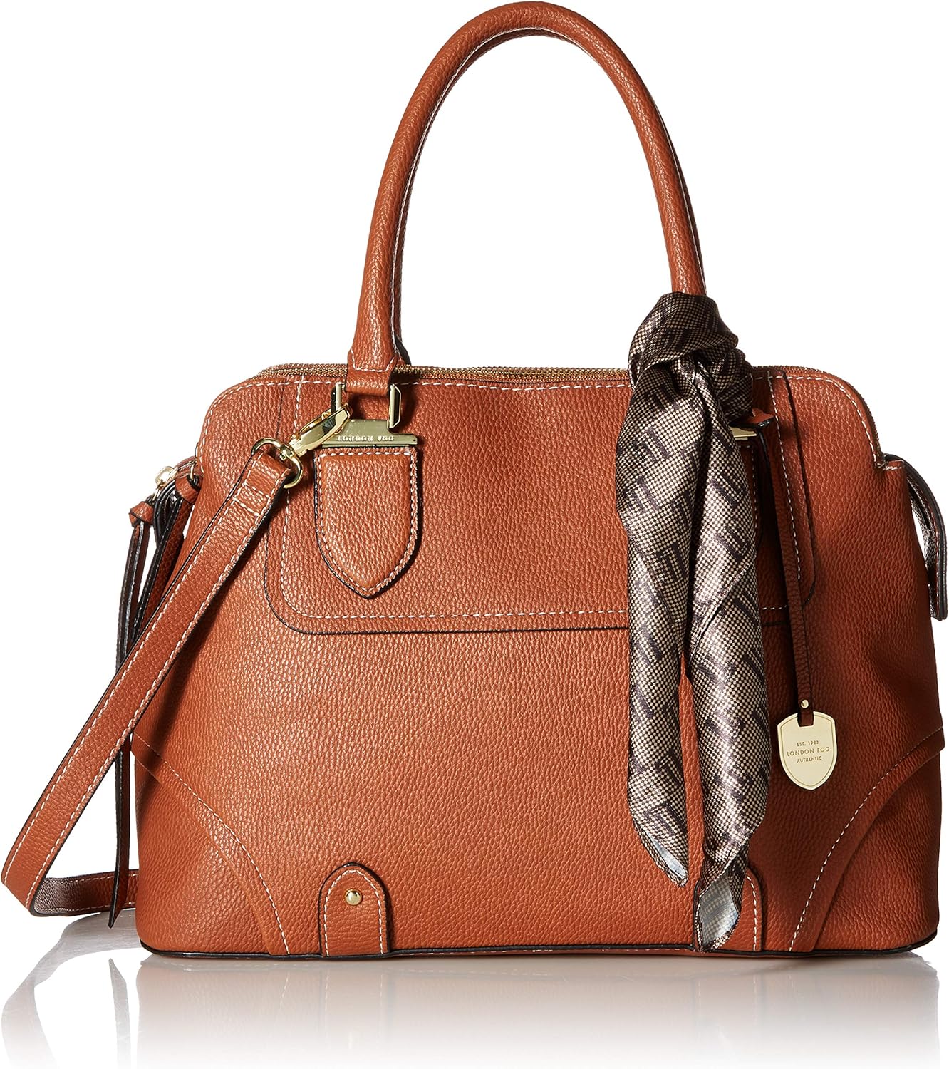 London Fog womens Camilla Triple Satchel Cognac