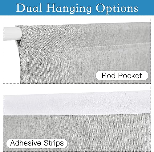 Miniatura 2 de RYB HOME Persianas de puerta francesa para oscurecer la habitación, persianas de lino Nautre para ventana, cortinas de puerta Tricia con aislamiento