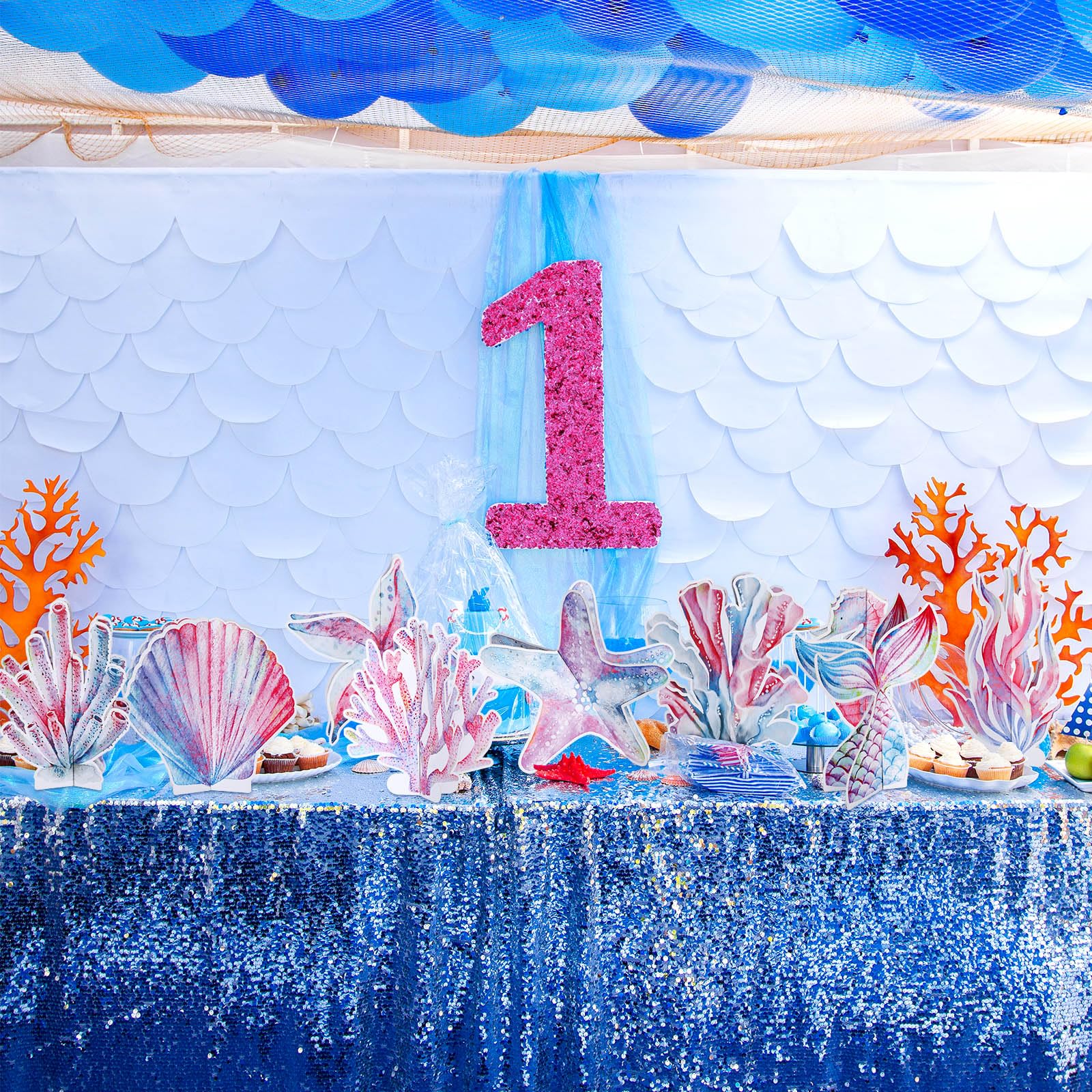 9 Piezas De Centros De Mesa De Fiesta De Sirena, Decoracione | Cuotas