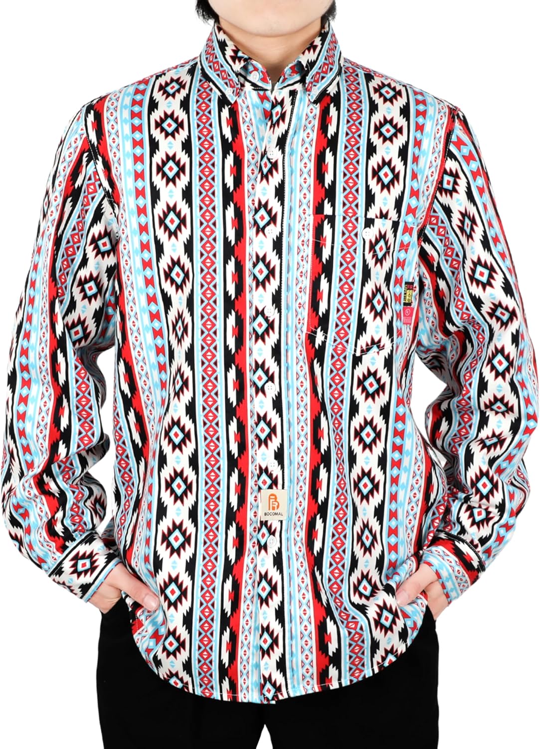 BOCOMAL FR Shirts Printed Bohemia Button Down Flame Resistant NFPA2112 CAT2 Work Shirt - Image 2