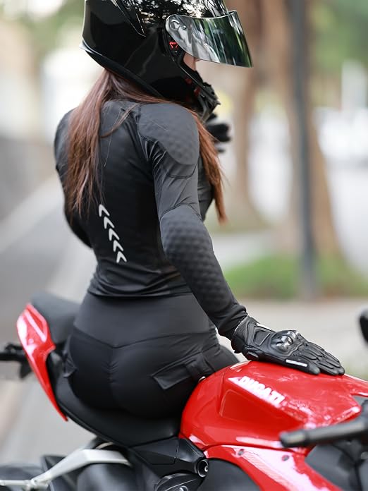 Jeans Da Motociclista Donna Con Protezioni Rimovibili - Denim Elasticizzato Slim Fit Con Pannelli Estensibili
