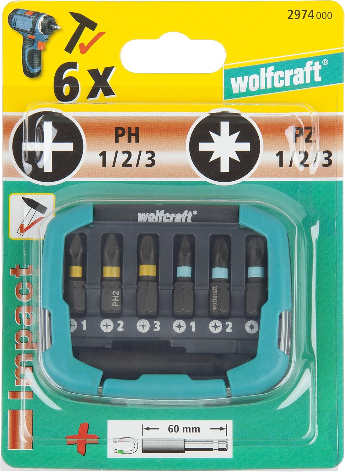 wolfcraft Impact Bit Box, Crosshead (PH/PZ 1-3) - Image 5