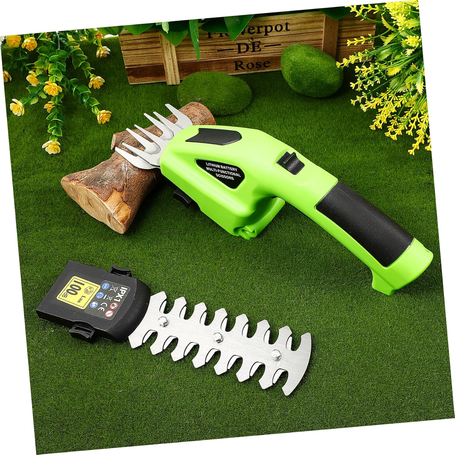 YARNOW Rechargeable Pruning Shears Electric Grass Clippers Trimmer Cordless Battery Hedge Trimmer Gardening Shears