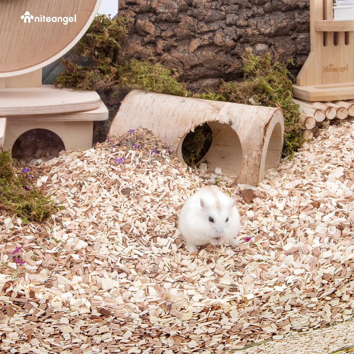 Niteangel Natural & Soft Hamster Bedding for Syrian Dwarf Hamsters Gerbils Mice Degus Bunny or Other Small-Sized Pet