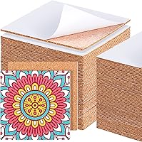 Vista 1 de Chunful 60 piezas de cuadrados de corcho autoadhesivos de 6 x 6 pulgadas, hojas de corcho para posavasos, azulejos de cerámica, alfombras, mini