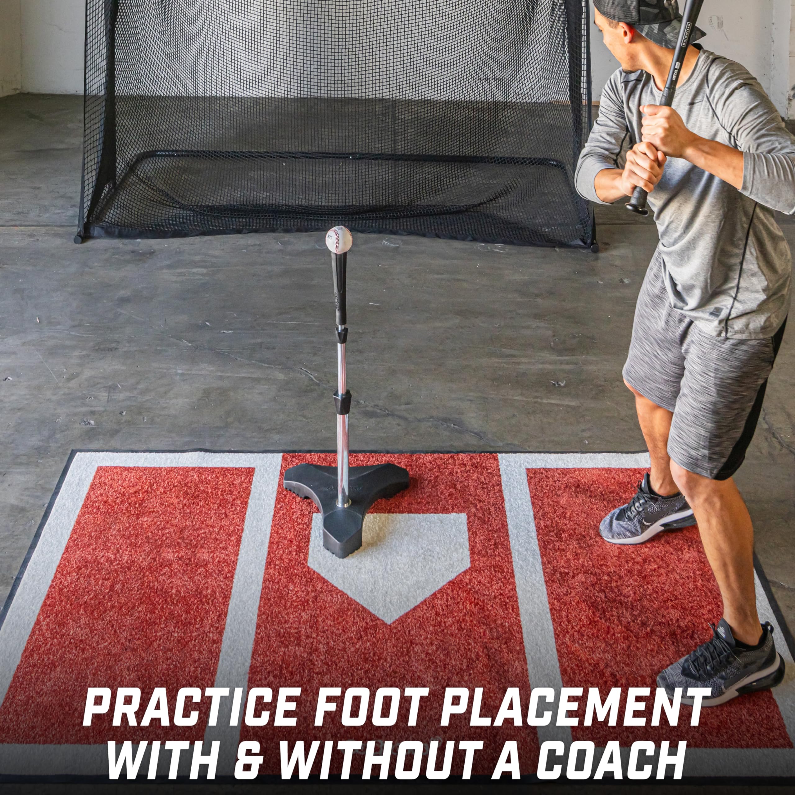 AGUIKLPO Alfombrilla De Béisbol De 23.6 X 35.4 Pulgadas Con Los Dedos De Los Pies, Tapete De Entrenamiento De Postura De Bateo De T-Ball Y Softbol, Equipo De Práctica De Bateo