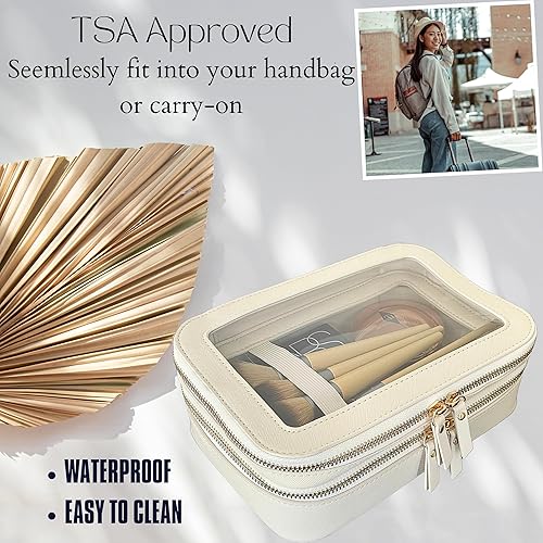 Miniatura 2 de JAZD Bolsa organizadora de maquillaje transparente, bolsa de maquillaje, bolsa de cosméticos, bolsa de aseo para mujer, estuche de maquillaje de