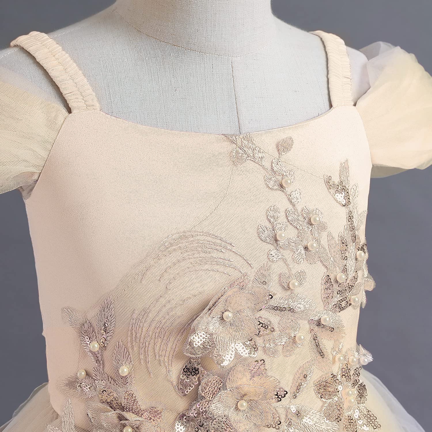 TTYAOVO Mädchen Blume Kleid Festzug Hochzeit Prinzessin Langes Ballkleid