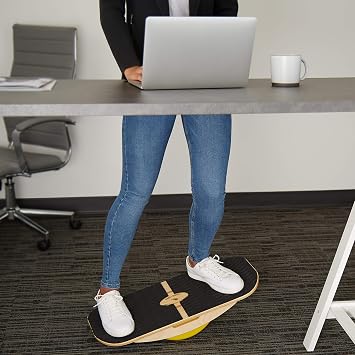 Blue Planet Balance Surfer | Bamboo Balance Board for Office, Standing Desks, Surfing, SUP, Yoga, Exercise! Includes 3 Balance Modules (EVA Foam)