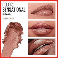 Vista 72 de Maybelline Color Sensational Lipstick, Lip Makeup, Cream Finish, Hydrating Lipstick, Rum Riche, Deep Nude ,1 Count #BLUSHING BUD