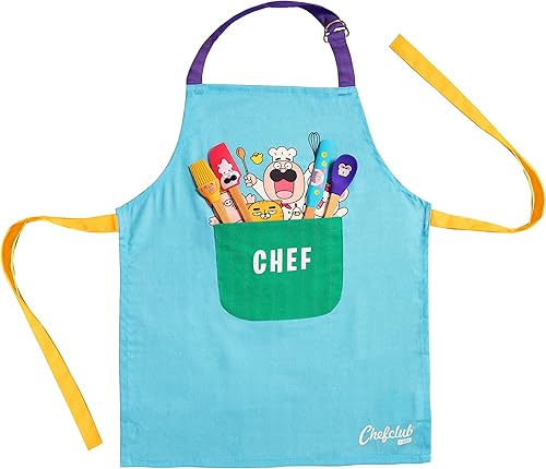 Miniatura 7 de Chefclub - Delantal infantil - Delantal de cocina para hornear - Talla única - Ajustable - 100% algodón
