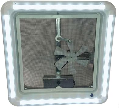 HENGS INDUSTRIES Universal LED Vent Trim Kit | Clear Lens Ring Diffuser & Warm White Light | Decorative & Functional | 720 Lumens | RVs Campers Travel Trailers | HG-LR-C-WW-AFT