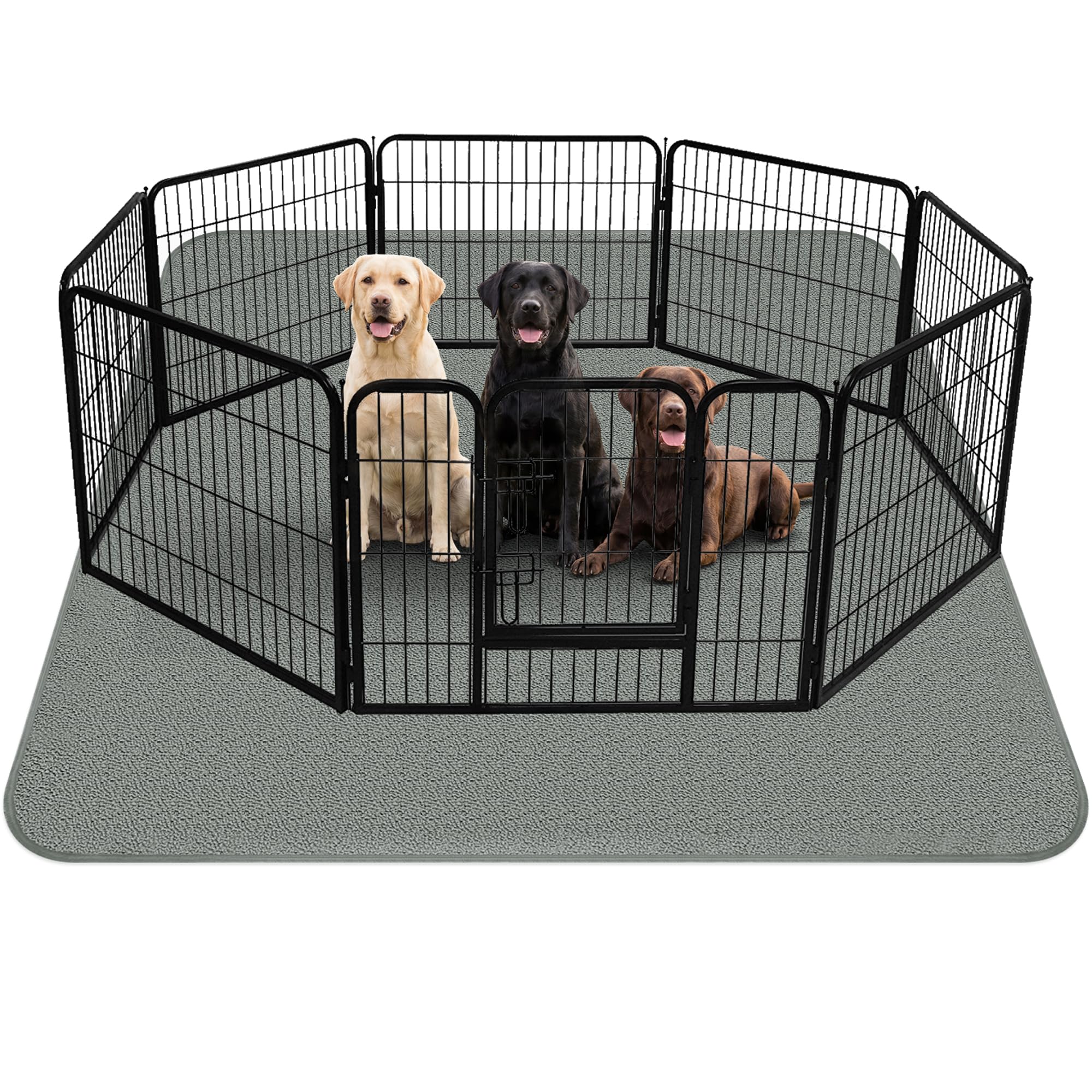 Baodan Washable Puppy Training Pads, 2 Pack Large Reusable Puppy Pads 70x100 cm, Grey Color, Dog Pee Pads, Non - Slip Waterproof Dog Mat for Crate, Puppy Pen