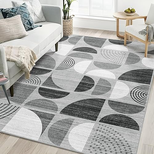 Miniatura 45 de MUJOO Alfombra Bohemia Lavable, Alfombras de Área de 4x6.5 pies para Dormitorio Sala de Estar Mesita de Noche Oficina, Alfombra de Piso Orage y