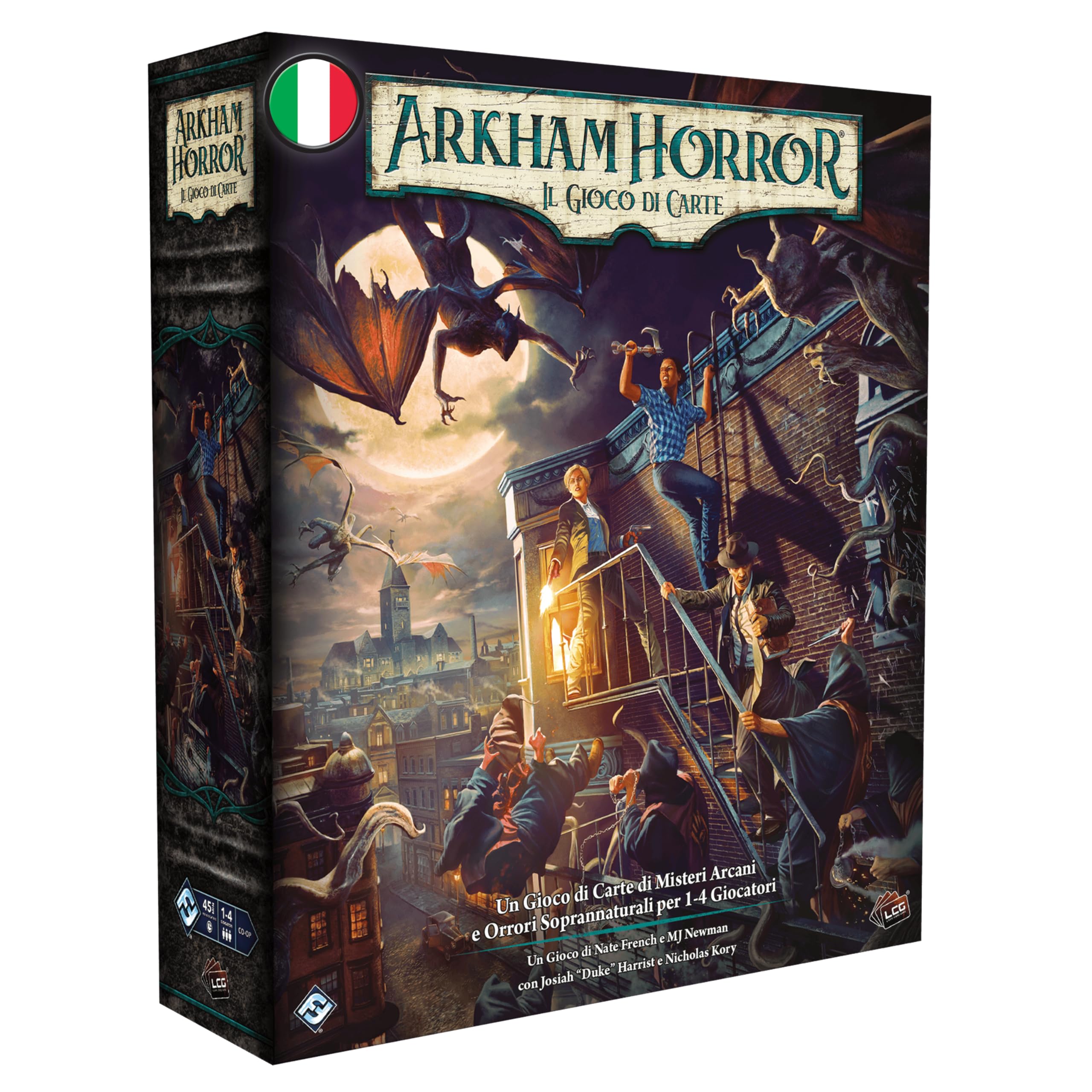 Asmodee - Arkham Horror El Juego de Cartas, Nueva edición, Juego de Mesa, Juego de Cartas, 14+ años, 1-4 Jugadores, 45 min por Jugador, edición en Italiano