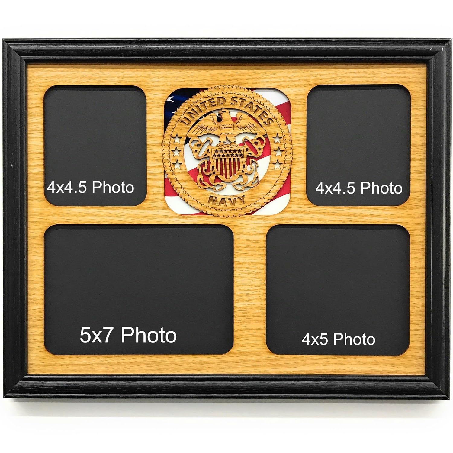 US Navy Picture Frame (11x14 Layout E, Black) Handmade