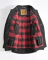 Vista 3 de Venado Chaqueta tipo camisa de transporte oculto para hombre, lona resistente, bolsillos de transporte ocultos