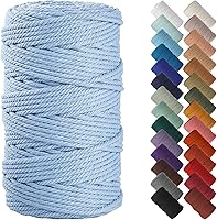 Vista 150 de NOANTA - Cuerda de macramé color verde aguamarina, 1/8 pulgadas (3 mm) x 109 yardas (100 metros), cuerda de algodón colorido para colgar