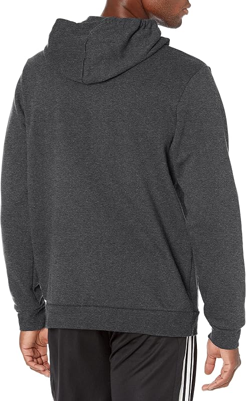 adidas Men's Essentials Fleece Hoodie, Dark Grey Heather/Black, Medium image 2