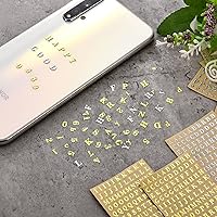 Vista 5 de Outus 18 Sheets Small Letter Stickers Mini Alphabet Number Stickers Self Adhesive Monogram Letters Decals Scrapbook Lettering Decals for Arts Craft