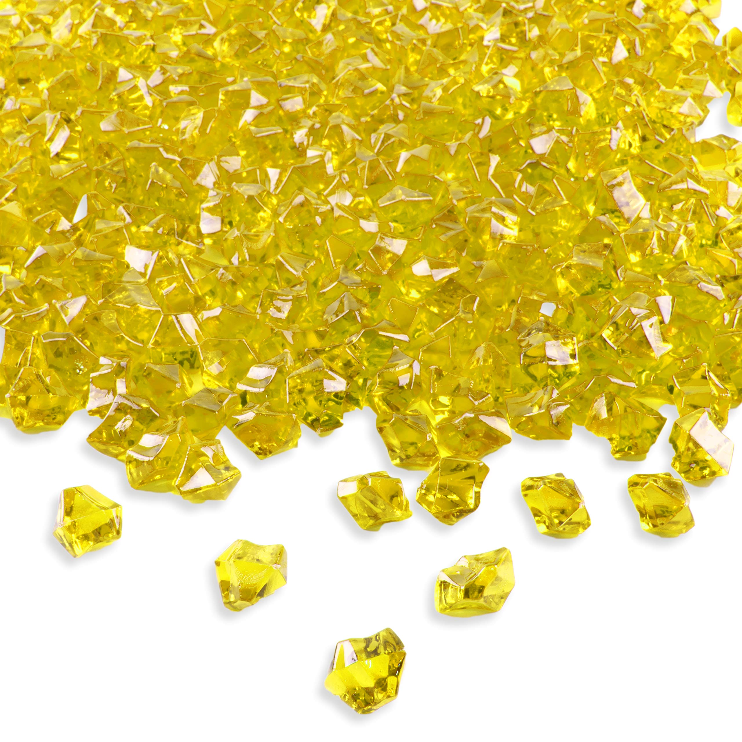 Super Z OutletSuper Z Outlet Acrylic Color Ice Rock Crystals Treasure Gems for Table Scatters, Vase Fillers, Event, Wedding, Birthday Decoration Favor, Arts & Crafts (385 Pieces) (Yellow)