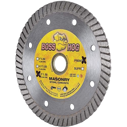 Miniatura 5 de Delta Diamond Boss Hog - Hoja de diamante turbo de 12 pulgadas para mampostería, ladrillo, bloque, adoquines, hormigón, piedra, corte húmedo y seco,