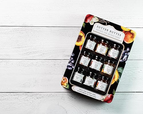 Miniatura 2 de Sutter Buttes Sweet and Savory Jams - Lata de regalo surtida, 9 sabores, tarro de 2 onzas cada uno, 18.0 onzas