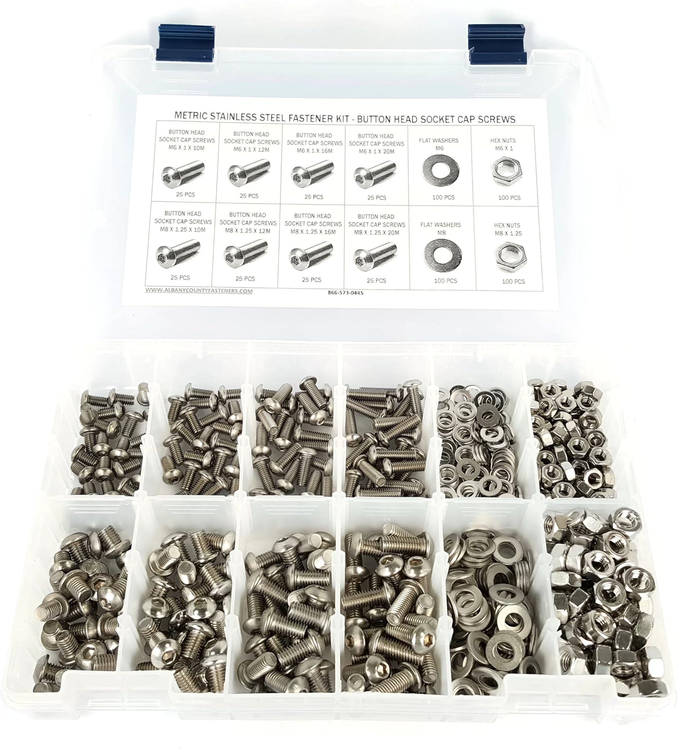 Metric Button Head Socket Cap Screw Assortment Kit A2 Stainless Steel - 601 Piece
