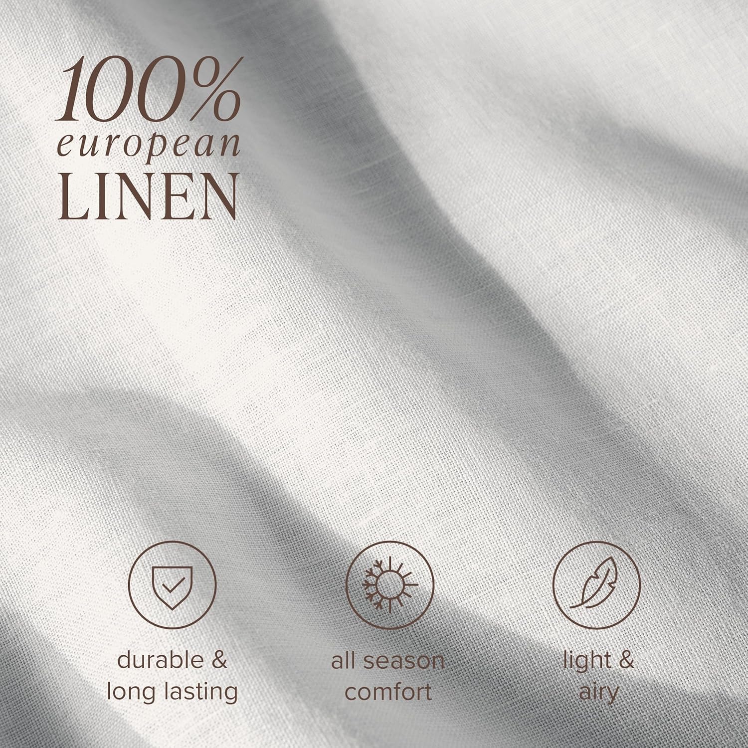Bare Home Split King Sheet Set - Luxury 100% Linen Bed Sheets - Deep Pockets - Easy Fit - 5 Piece Set - Bedding Sheets & Pillowcases (Split King, Glacier Grey)